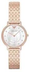 Emporio Armani Stainless Steel Analog Mother of Pearl Dial Women Watch Ar11006, Rose Gold Band