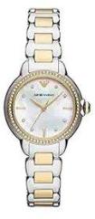 Emporio Armani Stainless Steel Analog White Dial Women Watch Ar11524, Multi Color Band