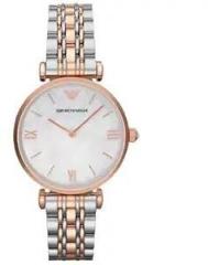 Emporio Armani Stainless Steel Gianni T B Analog Mother of Pearl Dial Women Watch Ar1683, Multi Color Band