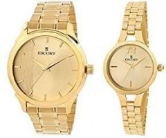 Escort Analog Gold Dial Unisex's Watch E 2500 7178 7091 GM