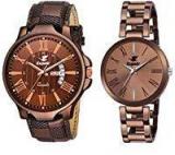 Espoir Analog Brown Dial Couple Watch Brown ManishaAnthony