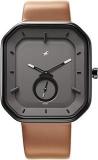 Fastrack After Dark Analog Mens Grey Dial Leather Strap Watch for Guys NS3272NL02