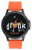 Fastrack Black Analogue Dial Orange Silicone Strap Watch For Unisex_38024Pp31