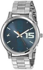 Fastrack Bold Quartz Analog Blue Dial Stainless Steel Strap Watch for Guys NS38051SM05