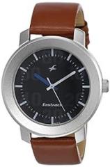 Fastrack Casual Analog Black Dial Men's Watch NM3121SL01 / NL3121SL01/NR3121SL01 Genuine Leather, Brown Strap