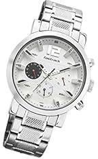 Fastrack Fastfit Quartz Multifunction White Dial Stainless Steel Strap Watch for Guys NS3227SM02