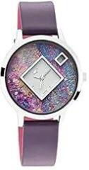 Fastrack Fit Outs Quartz Analog with Date Multicoloured Dial Leather Strap Watch for Girls NR6210SL02