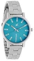 Fastrack Fundamentals Quartz Analog Blue Dial Stainless Steel Strap Watch for Girls NS68010SM02