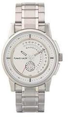 Fastrack Go Skate Quartz Analog with Day and Date White Dial Stainless Steel Strap Watch for Guys NS3215SM01