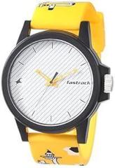 Fastrack Hashtag Quartz Analog White Dial Silicone Strap Unisex Watch NS68012PP07