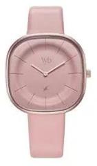 Fastrack Leather Analog Rose Gold Dial Women Watch Fv60038Wl01W, Rose Gold Band