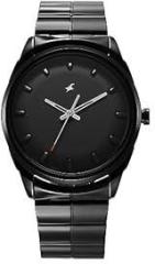 Fastrack Mens Analog Black Dial Black Band Stainless Steel Watch