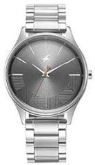 Fastrack Mens Stunners Quartz Analog Grey Dial Metal Strap Watch for Guys NR3291SM01