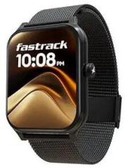 Fastrack New Limitless Classic|Large 1.91 inch Super UltraVU Display|Functional Crown|Highest 320x385 Pixel Resolution|SingleSync BT Calling|100+ Sports Modes|Metal Case Premium Smartwatch Black Mesh