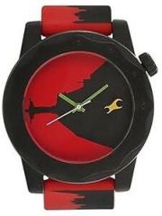 Fastrack Plastic Rio Tees Analog White Dial Unisex Watch 38022Pp10, Band Color:Red