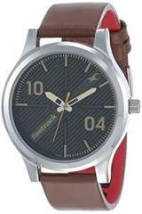 Fastrack Quartz Analog Black Dial Leather Strap Watch for Guys NS38051SL02