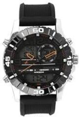 Fastrack Quartz Analog Digital Black Dial Silicone Strap Watch for Men NS38035SP03