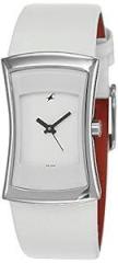 Fastrack Quartz Analog White Dial Leather Strap Watch for Girls NS6093SL01