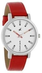 Fastrack s Analog Watch For Women| Red Color Watch| With Leather Strap| Round Dial Watch| High Quality Watch| Elegant Watch Design| Water Resistant Watch