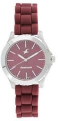 Fastrack s Analog Watch For Women| Red Colour Watch| With Silicone Strap| Round Dial Watch| High Quality Watch| Elegant Watch Design| Water Resistant Watch