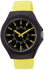 Fastrack Silicone Tees Analog Black Dial Unisex Watch Ng38004Pp10Cj / Ng38004Pp10Cj, Bandcolor Yellow