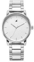 Fastrack Silver White Dial Analog Metal Watch for Men 3278Sm04