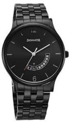 Fastrack Sonata Quartz Analog with Date Black Dial Watch for Men NS77105NM01