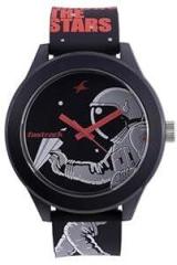 Fastrack Space Rover Quartz Analog Black Dial Silicone Strap Unisex Watch 38003PP24