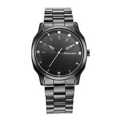 Fastrack Stunners 4.0 Analog Watch for Men, Stainless Steel, Black dial, Black Strap