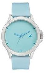 Fastrack Tees Quartz Analog Blue Dial Silicone Strap Unisex Watch 38024PP64W