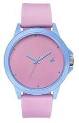 Fastrack Tees Quartz Analog Pink Dial Silicone Strap Unisex Watch 38024PP66W