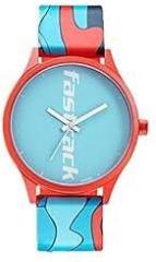 Fastrack Topicals Quartz Analog Blue Dial Silicone Strap Unisex Watch 68031AP08