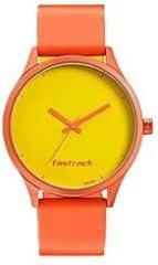 Fastrack Topicals Quartz Analog Yellow Dial Silicone Strap Unisex Watch 68031AP09