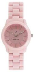 Fastrack Trendies Quartz Analog Pink Dial Plastic Strap Watch for Girls NS68006PP04