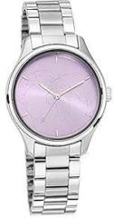 Fastrack Tripster Quartz Analog Purple Dial Stainless Steel Strap Watch for Girls NS6219SM02