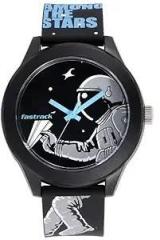 Fastrack Unisex Silicone Analog Black Dial Watch 38003Pp26, Band Color Black