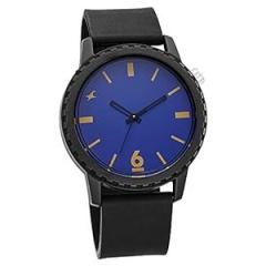 Fastrack Unisex Silicone Analog Blue Dial Watch 38039Pp11W, Band Color Black