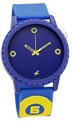 Fastrack Unisex Silicone Analog Blue Dial Watch 38039Pp15W, Band Color Blue