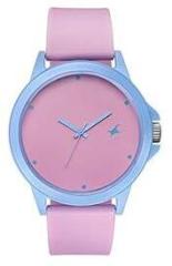 Fastrack Unisex Silicone Analog Pink Dial Watch 38024Pp66W, Band Color Pink