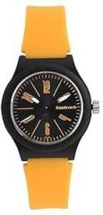 Fastrack Unisex Silicone Eletary Tees Analog Black Dial Watch 38037Pp02 / 38037Pp02, Band Color Yellow