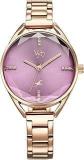 Fastrack Vyb Aurora Quartz Analog Purple Dial Rose Gold Alloy Strap Watch For Women FV60052WM01W