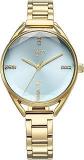 Fastrack Vyb Aurora Quartz Analog Sea Green Dial Gold Alloy Strap Watch For Women FV60052YM01W