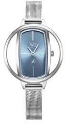 Fastrack Vyb Charmer Quartz Analog Blue Dial Stainless Steel Strap Watch for Girls FV60037SM01W