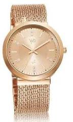 Fastrack Vyb Flare Quartz Analog Rose Gold Dial Metal Strap Watch for Girls FV60011WM01W