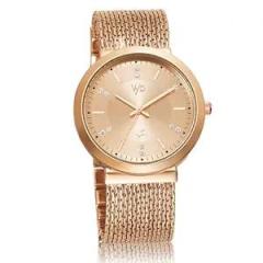 Fastrack Vyb Flare Quartz Analog Rose Gold Dial Stainless Steel Strap Watch for Women FV60011WM01W