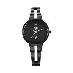 Fastrack Vyb Halo 2.0 Quartz Analog Black Dial Black Strap Watch for Women_FV60035NM01W