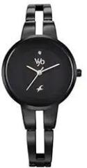 Fastrack Vyb Halo Quartz Analog Black Dial Metal Strap Watch for Girls FV60035NM01W