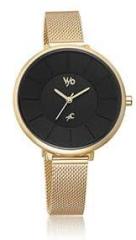 Fastrack Vyb Halo Quartz Analog Black Dial Stainless Steel Strap Watch for Girls FV60016YM01W