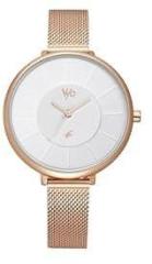 Fastrack Vyb Halo Quartz Analog White Dial Stainless Steel Strap Watch for Girls FV60016WM01W