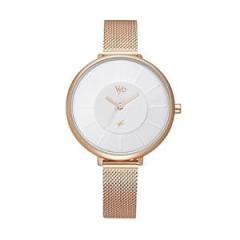 Fastrack Vyb Halo Quartz Analog White Dial Stainless Steel Strap Watch for Women FV60016WM01W